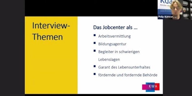 Mehr als 150 Interessierte aus Kirche, Diakonie, Verbänden, Politik und sozialen Einrichtungen haben mit Leistungsberechtigten über eine moderne Existenzsicherung und das Jobcenter der Zukunft diskutiert. Bildschirmfoto: © Youtube/EAT