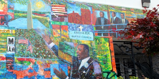 The Martin Luther King, Jr. Memorial Mural (Dreams, Visions and Change) von Künstler Louis Delsarte, Professor für Kunst und Menschenrechte am Morehouse College. Foto: ©flickr/wallyg