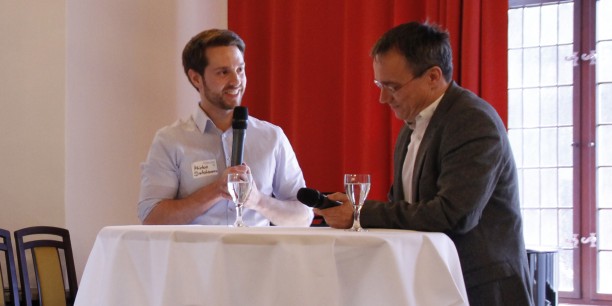 Videoblogger und Journalist Mirko Drotschmann alias MrWissen2go interviewte Michael Panse, Erfurter Stadtrat und ehemaliger Generationenbeauftragter in Thüringen, zum demografischen Wandel im Freistaat. Foto: ©labconcets