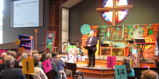 Akademiedirektor Prof. Dr. Michael Haspel besuchte die Cornerstone Church in Indianapolis und hielte dort einen Vortrag. Foto: ©Sven Schumacher