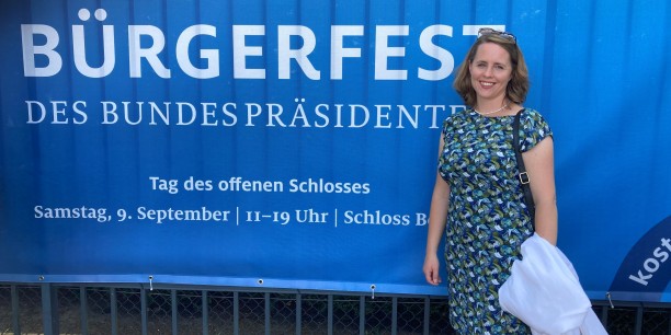 Dr. Annika Schreiter gehörte für die Ev. Akademie Thüringen zu den gut 3.000 geladenen Gästen des Festes. Foto © Marcus Schreiter