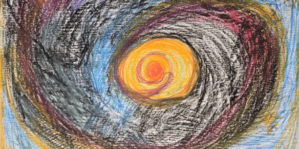 Mein Bild über den Tod hinaus, gemalt von einer Teilnehmerin bei der Tagung. Foto (c): Kranich/ EAT.