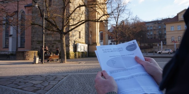 Beobachtung und Erkundung zum Thema Religionsfreiheit in Eisenach: Welche Religionsgemeinschaften sind im öffentlichen Raum sichtbar? Foto: ©Désirée Reuther/ EAT