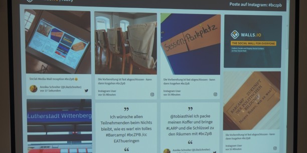 Auf der Social Media-Wall werden alle Inhalte unter dem Hashtag #bcZpB gesammelt. Foto: © EAT