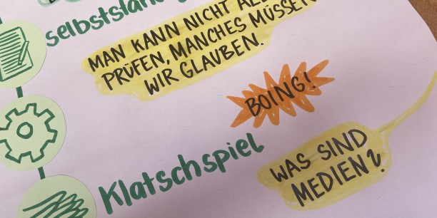 Kreativ, analytisch und lebensweltnah setzten sich Schülerinnen und Schüler mit Fragen rund um Schwierigkeiten mit der Wahrheit auseinander. Foto: © Schreiter/EAT