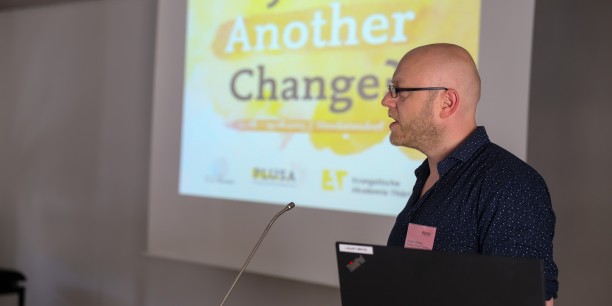 Eröffnungsansprache von Dr. Frank Fehlberg, Studienleiter für Arbeit und Wirtschaft, Evangelische Akademie Thüringen (Foto: Lukas Böhm)