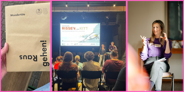 Vortrag über das Bubble-Crasher-Projekt auf der Tagung "Zwischen Rissen und Kitt: Politische Bildung im öffentlichen Raum" Fotos: (c) EAT