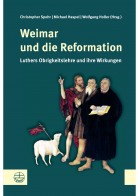 Das Cover des Buches zeigt einen Ausschnitt des Cranach-Altars in der Herderkirche zu Weimar: Christus als Lamm Gottes, Johannes den Täufer, Lucas Cranach d. Älteren sowie Martin Luther (v.links)